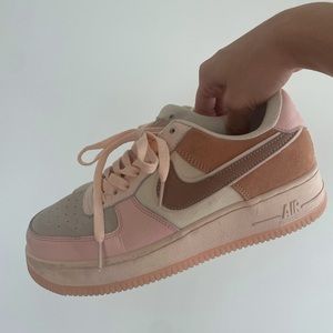 Nike Pink Airforce 1 Colorblock Sneakers